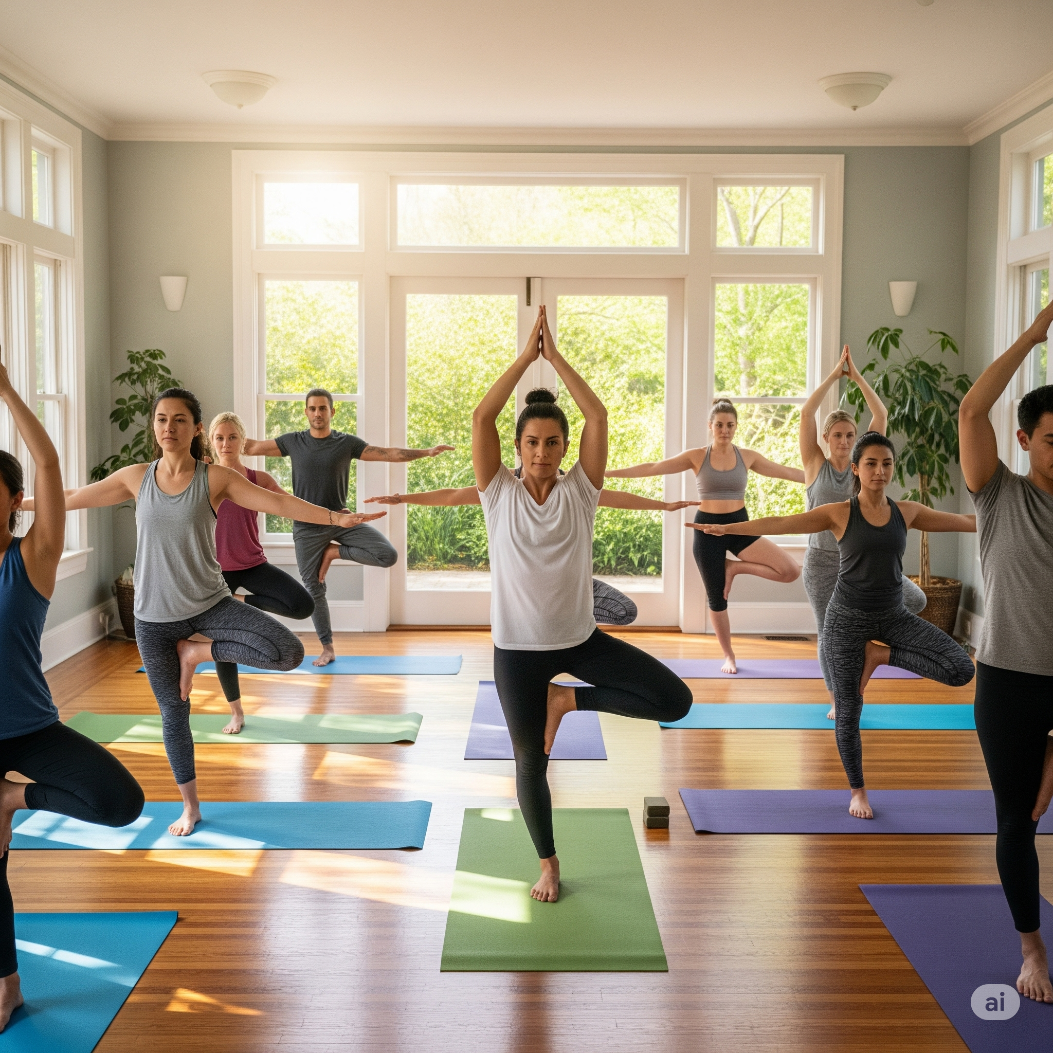 Beautiful yoga practice with flowing movements